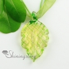 leaf glitter with lines handmade murano glass pendants necklaces design E