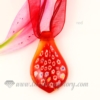leaf millefiori lampwork murano glass necklaces pendants jewelry red
