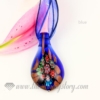 leaf millefiori lampwork murano glass necklaces pendants jewelry blue