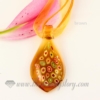 leaf millefiori lampwork murano glass necklaces pendants jewelry brown