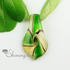 leaf swirled pattern glitter handmade murano glass necklaces pendants design D