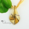 leaf swirled pattern glitter handmade murano glass necklaces pendants design E