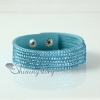 crystal rhinestone leatehr bracelets multi layer snap wrap slake bracelets design A