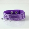 crystal rhinestone leatehr bracelets multi layer snap wrap slake bracelets design J