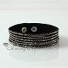 crystal rhinestone leatehr bracelets multi layer snap wrap slake bracelets design B