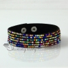 crystal rhinestone leatehr bracelets multi layer snap wrap slake bracelets design E
