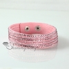 crystal rhinestone leatehr bracelets multi layer snap wrap slake bracelets design F