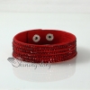crystal rhinestone leatehr bracelets multi layer snap wrap slake bracelets design H