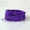 leather crystal rhinestone multi layer snap wrap slake bracelets design G