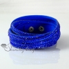 leather crystal rhinestone multi layer snap wrap slake bracelets design I