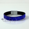 leather crystal rhinestone snap wrap slake bracelets design A
