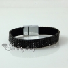 leather crystal rhinestone snap wrap slake bracelets design D
