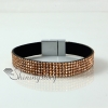 leather crystal rhinestone snap wrap slake bracelets design H