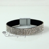 leather crystal rhinestone snap wrap slake bracelets design I