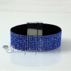 leather crystal rhinestone snap wrap bracelets design J