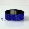 leather crystal rhinestone snap wrap bracelets design B