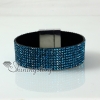 leather crystal rhinestone snap wrap bracelets design C