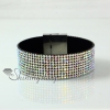 leather crystal rhinestone snap wrap bracelets design D