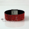 leather crystal rhinestone snap wrap bracelets design F