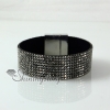 leather crystal rhinestone snap wrap bracelets design G