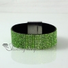 leather crystal rhinestone snap wrap bracelets design H