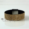 leather crystal rhinestone snap wrap bracelets design I