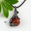 leopard ball turn tigereye rose quartz agate semi precious stone rhinestone necklaces pendants design B