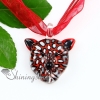 leopard lampwork murano italian venetian handmade glass necklaces pendants red