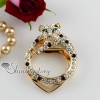 leopard rhinestone scarf clip brooch pin jewelry design B