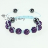 light blue cord macrame disco glitter ball pave beads bracelets design B