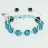 light blue cord macrame disco glitter ball pave beads bracelets design F