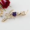 love and kiss rhinestone scarf brooch pin jewelry design B