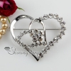 love heart rhinestone scarf brooch pin jewelry silver