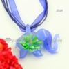 luminous elephant lampwork murano glass necklaces pendants jewelry blue