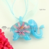 luminous elephant lampwork murano glass necklaces pendants jewelry light blue