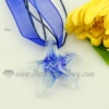 luminous starfish lampwork murano glass necklaces pendants jewelry blue