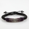 macrame armband rainbow rhinestone bracelets jewellery purple