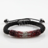macrame armband rainbow rhinestone bracelets jewellery red