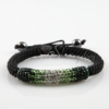 macrame armband rainbow rhinestone bracelets jewellery green
