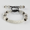 macrame armband rhinestone beaded bracelets jewellery white