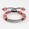 macrame armband rhinestone beaded bracelets jewellery red