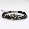 magnetic buckle glitter ball beaded bracelets snap wrap bracelets genuine leather design C