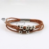 magnetic buckle glitter ball beaded bracelets snap wrap bracelets genuine leather design D