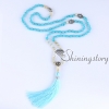 mala beads wholesale semi precious stone 108 mala bead necklace with tassel healing jewelry hamsa hand necklace design A