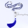 mala beads wholesale semi precious stone 108 mala bead necklace with tassel healing jewelry hamsa hand necklace design B