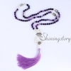 mala beads wholesale semi precious stone 108 mala bead necklace with tassel healing jewelry hamsa hand necklace design E