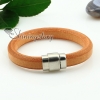 many color genuine leather wristbands toggle bracelets unisex design E