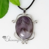 mirror shapead semi precious stone rose quartz amethyst agate necklaces pendants design B
