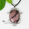 mirror shapead semi precious stone rose quartz amethyst agate necklaces pendants design C