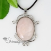 mirror shapead semi precious stone rose quartz amethyst agate necklaces pendants design A